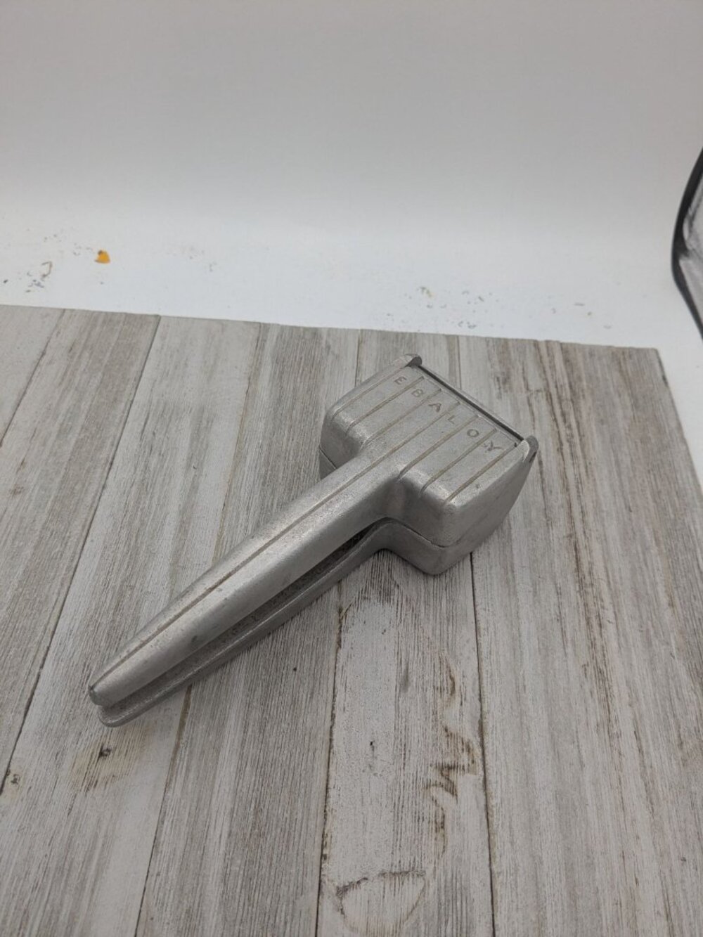 Vintage Ebaloy Ice Cracker Crusher Cast Aluminum 2 Piece Hammered Metal 7"